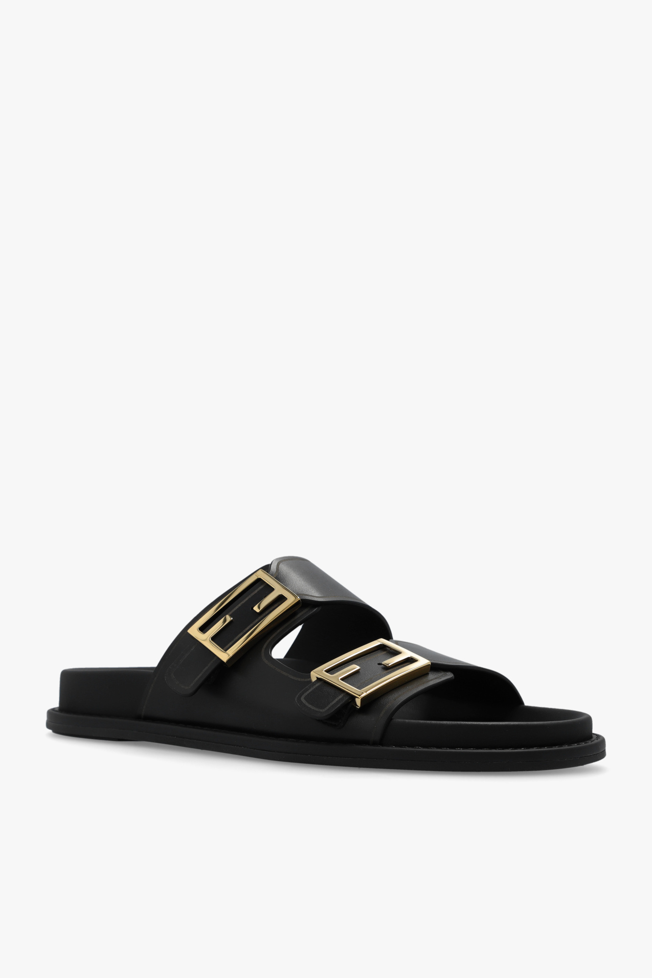 Fendi black clearance and white slides